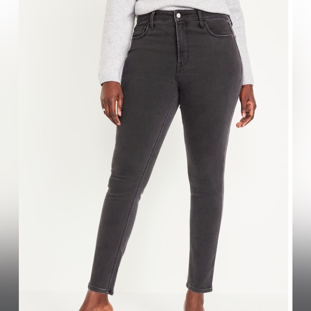 Rockstar faded black super skinny high rise built in warm jeans